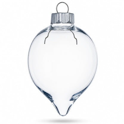 Set of 3 Clear Plastic Water Drop Christmas Ornaments 3.94 Inches