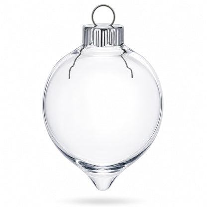 Set of 3 Clear Plastic Water Drop Christmas Ornaments 3.94 Inches