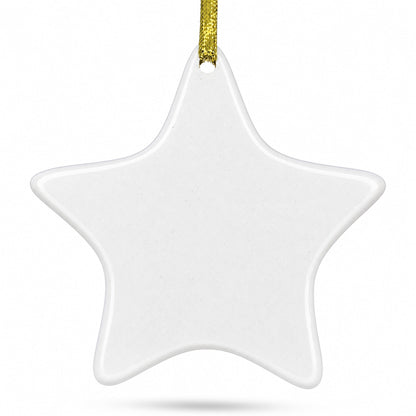 4.3-Inch Ceramic White Star Christmas Ornament