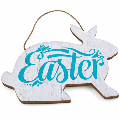 Easter Bunny Wooden Wall Sign 9.3 Inches