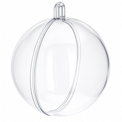 2.7-Inch Clear Plastic Fillable Christmas Ball Ornament for DIY Crafting