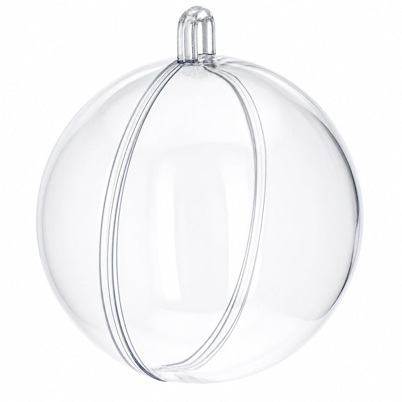 2.7-Inch Clear Plastic Fillable Christmas Ball Ornament for DIY Crafting