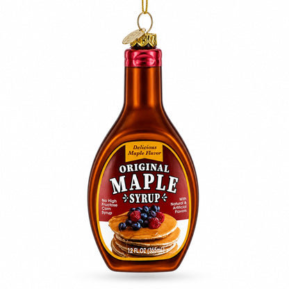 Maple Syrup Bottle Glass Christmas Ornament