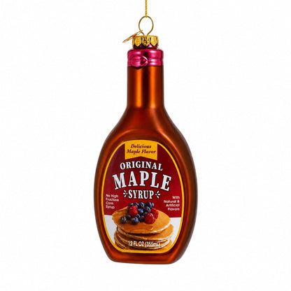 Maple Syrup Bottle Glass Christmas Ornament