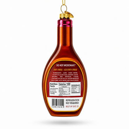 Maple Syrup Bottle Glass Christmas Ornament