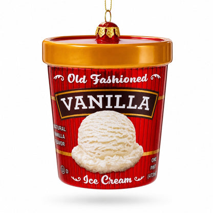 Vanilla Ice Cream Pint Glass Christmas Ornament