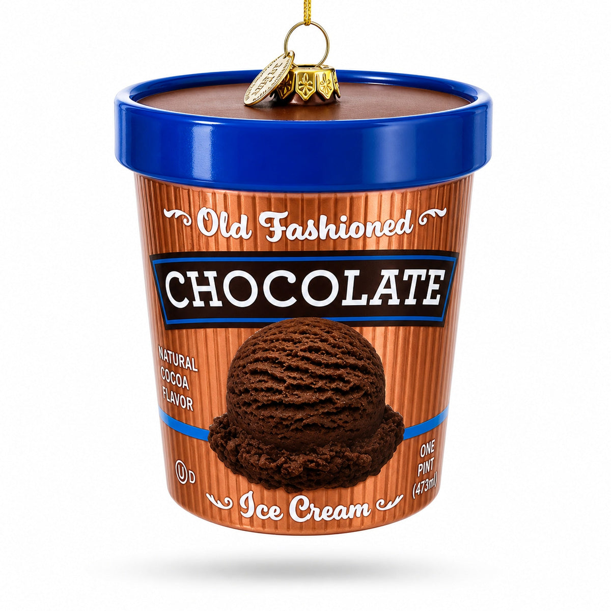 Chocolate Ice Cream Pint Glass Christmas Ornament