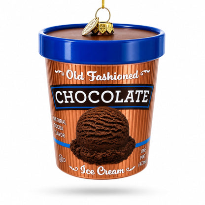 Chocolate Ice Cream Pint Glass Christmas Ornament