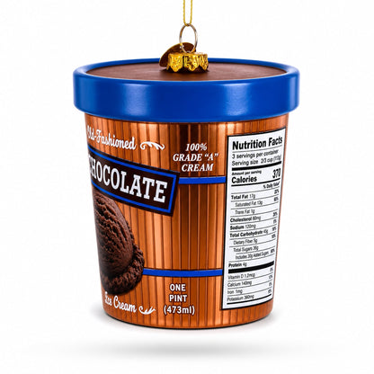 Chocolate Ice Cream Pint Glass Christmas Ornament