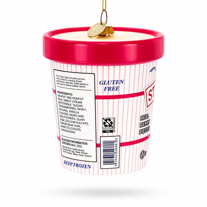 Strawberry Ice Cream Pint Glass Christmas Ornament