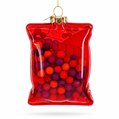 Fruity Chews Bag with Multicolor Candy Glass Christmas Ornament