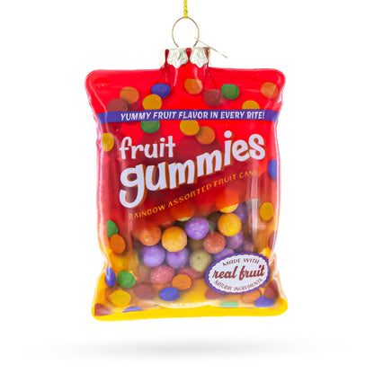 Fruit Gummies Bag with Multicolo Candy Glass Christmas Ornament