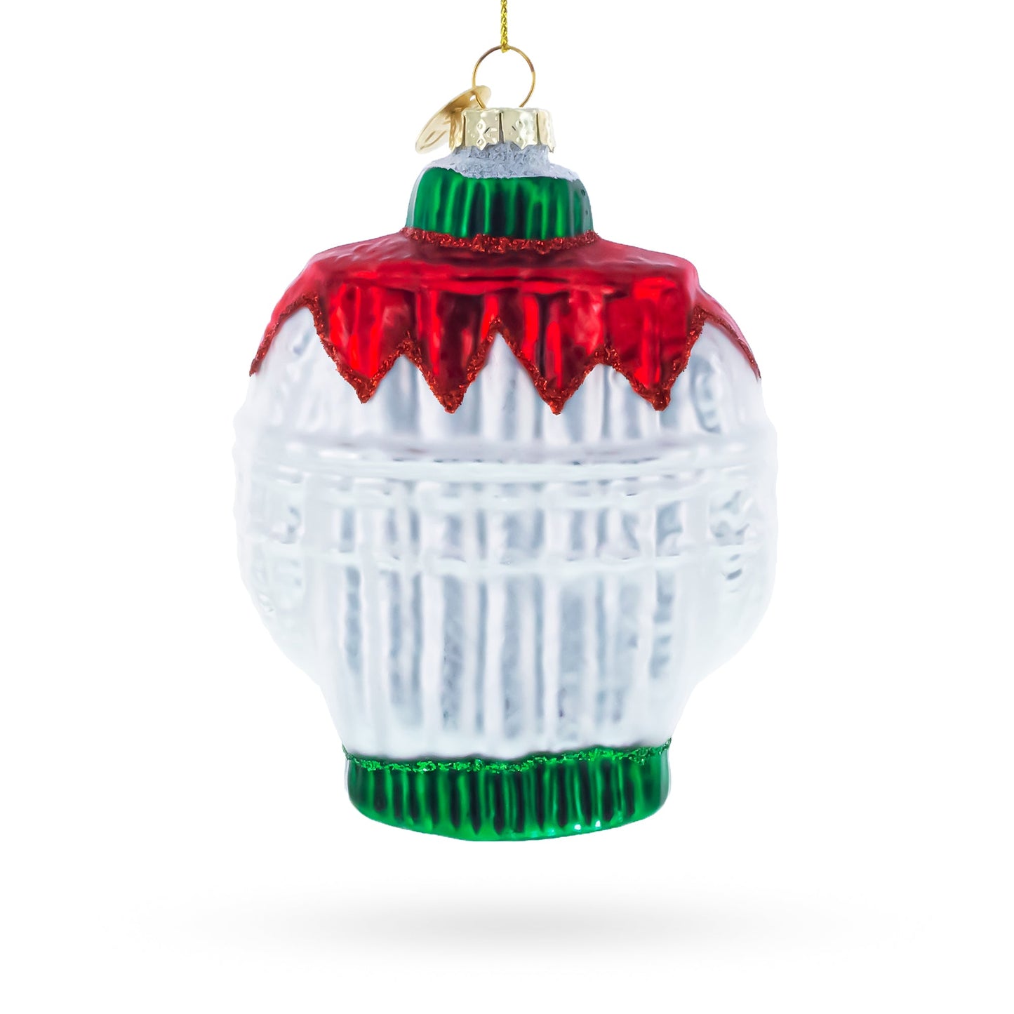 Ugly Christmas Sweater with Multicolor Light Glass Christmas Ornament