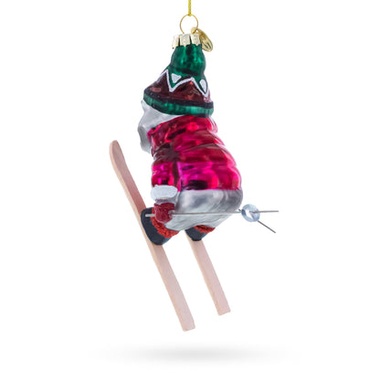 Raccoon Skier with Goggles Glass Christmas Ornament