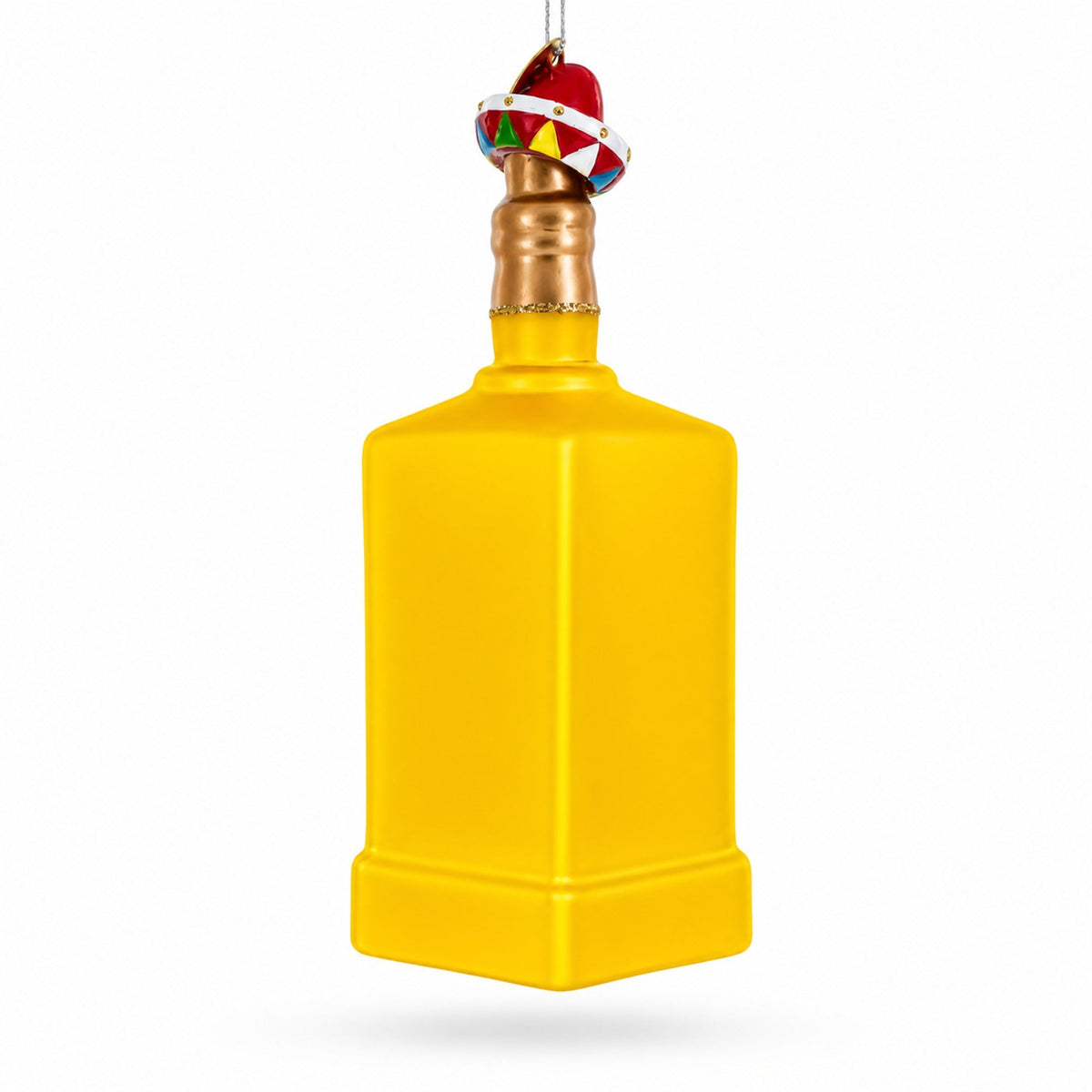 Tequila Bottle with Sombrero Glass Christmas Ornament