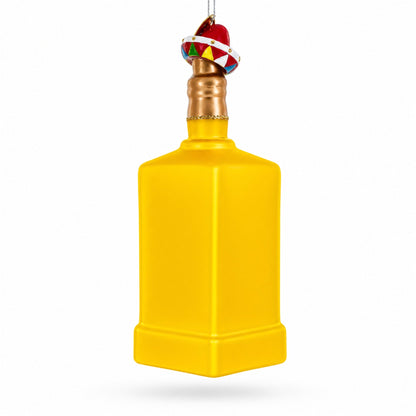 Tequila Bottle with Sombrero Glass Christmas Ornament