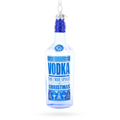 Spirit of Christmas Vodka Bottle Glass Christmas Ornament