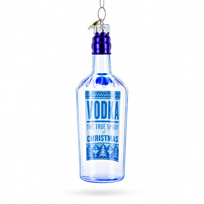 Spirit of Christmas Vodka Bottle Glass Christmas Ornament