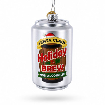 Holiday Beer Brew Can Glass Christmas Ornament