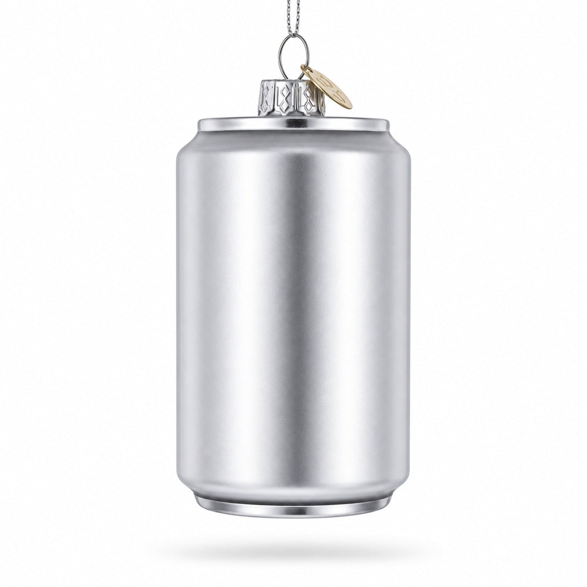 Holiday Beer Brew Can Glass Christmas Ornament