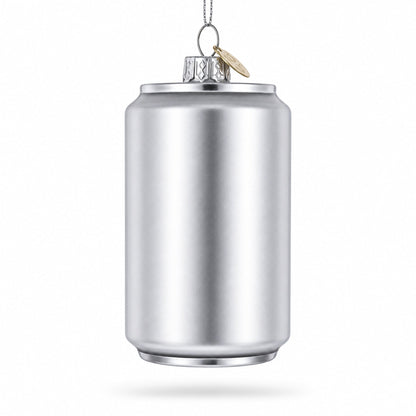 Holiday Beer Brew Can Glass Christmas Ornament