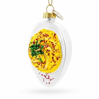 Gourmet Deviled Egg Glass Christmas Ornament