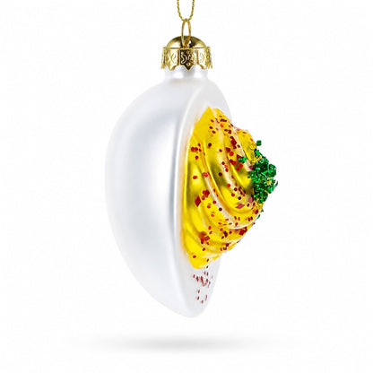 Gourmet Deviled Egg Glass Christmas Ornament