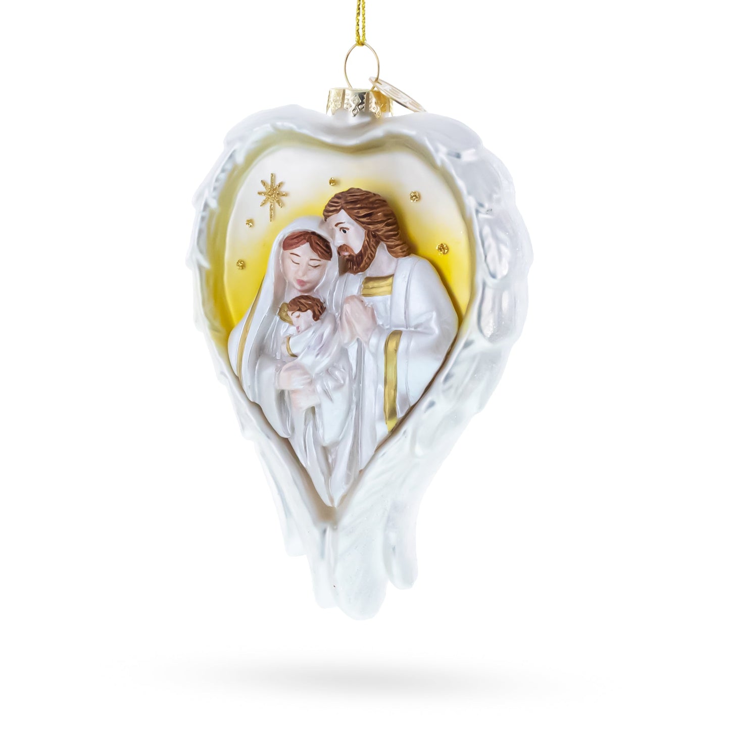 Sacred Holy Family Nativity Glass Christmas Ornament