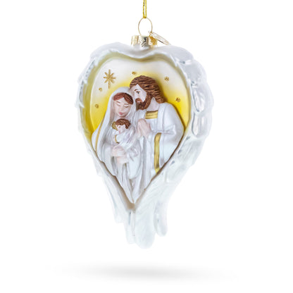 Sacred Holy Family Nativity Glass Christmas Ornament