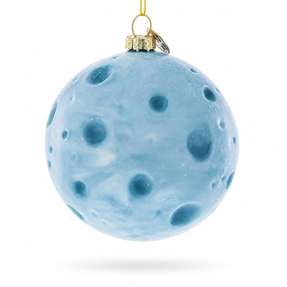Astronaut Floating in Outer Space Glass Christmas Ornament