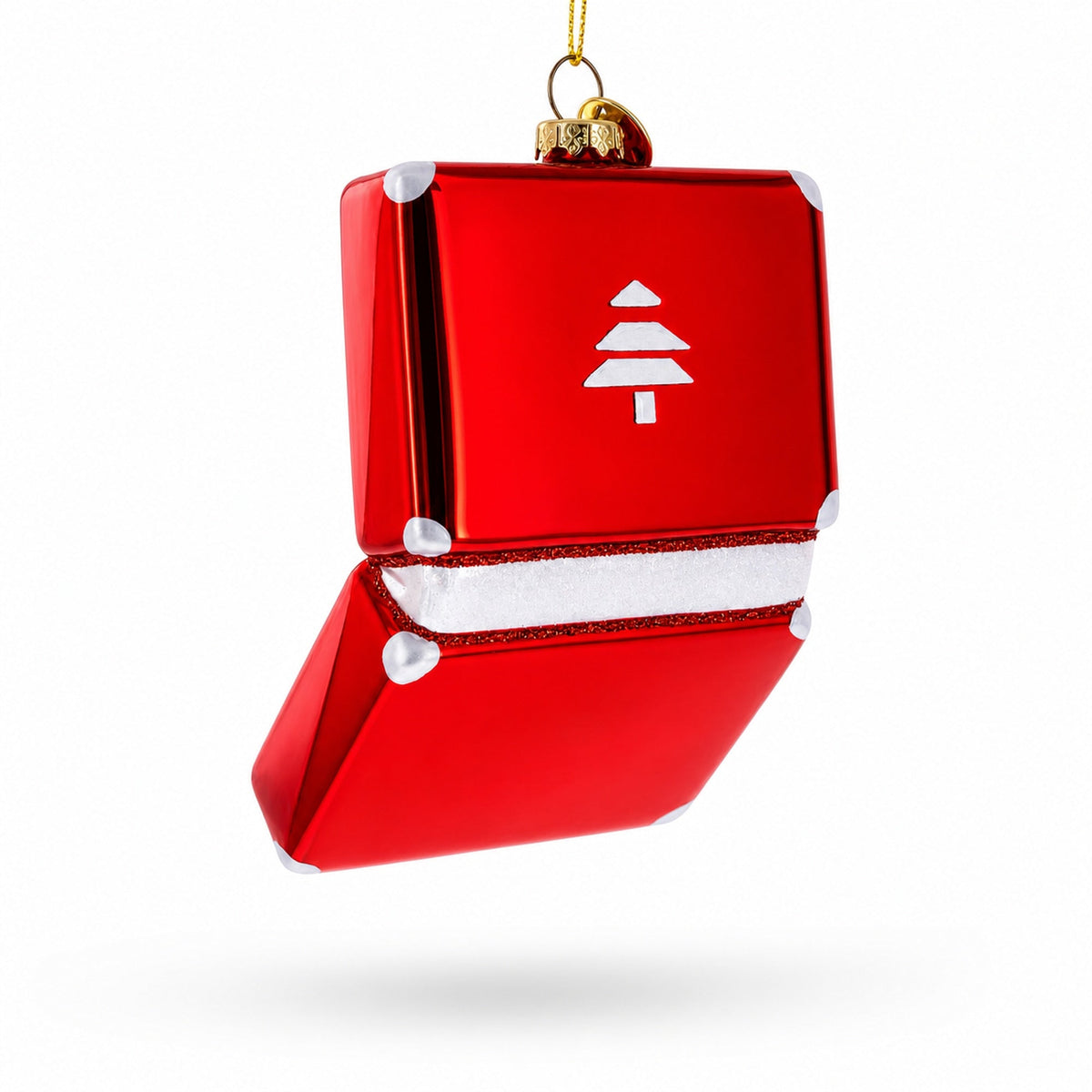 Retro Record Vinyl Player Glass Christmas Ornament