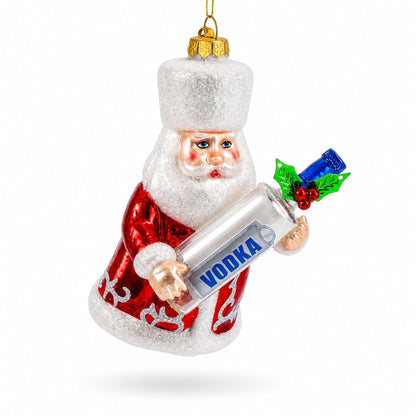 Santa with Vodka Glass Christmas Ornament