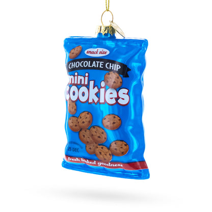 Chocolate Chip Cookies Bag Glass Christmas Ornament
