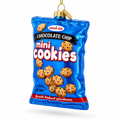 Chocolate Chip Cookies Bag Glass Christmas Ornament