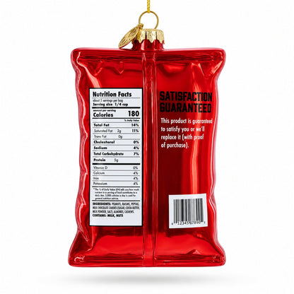 Trail Mix Snack Bag Glass Christmas Ornament