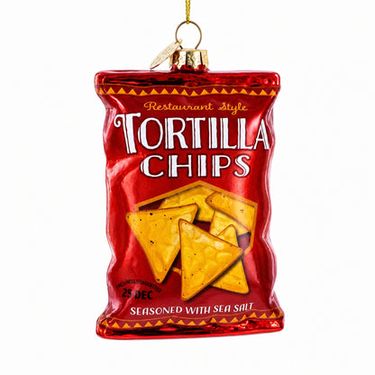 Tortilla Chips Bag Glass Christmas Ornament