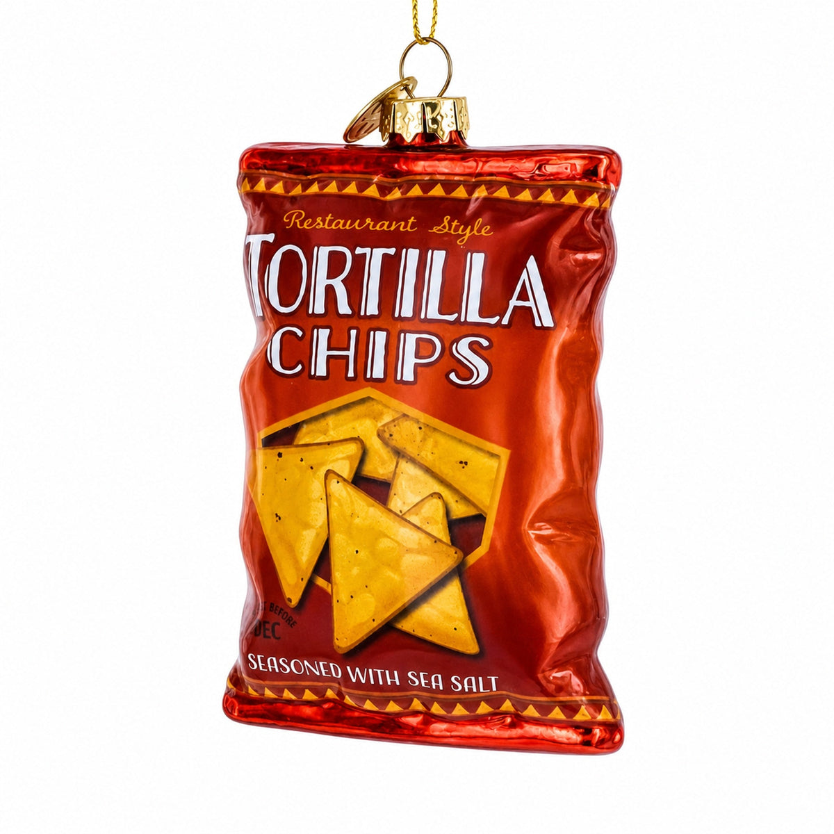 Tortilla Chips Bag Glass Christmas Ornament