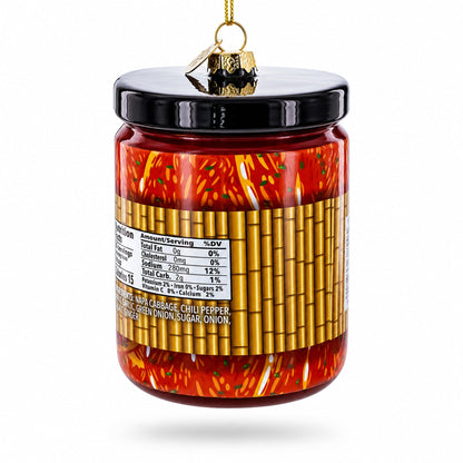Spicy Kimchi Jar Glass Christmas Ornament