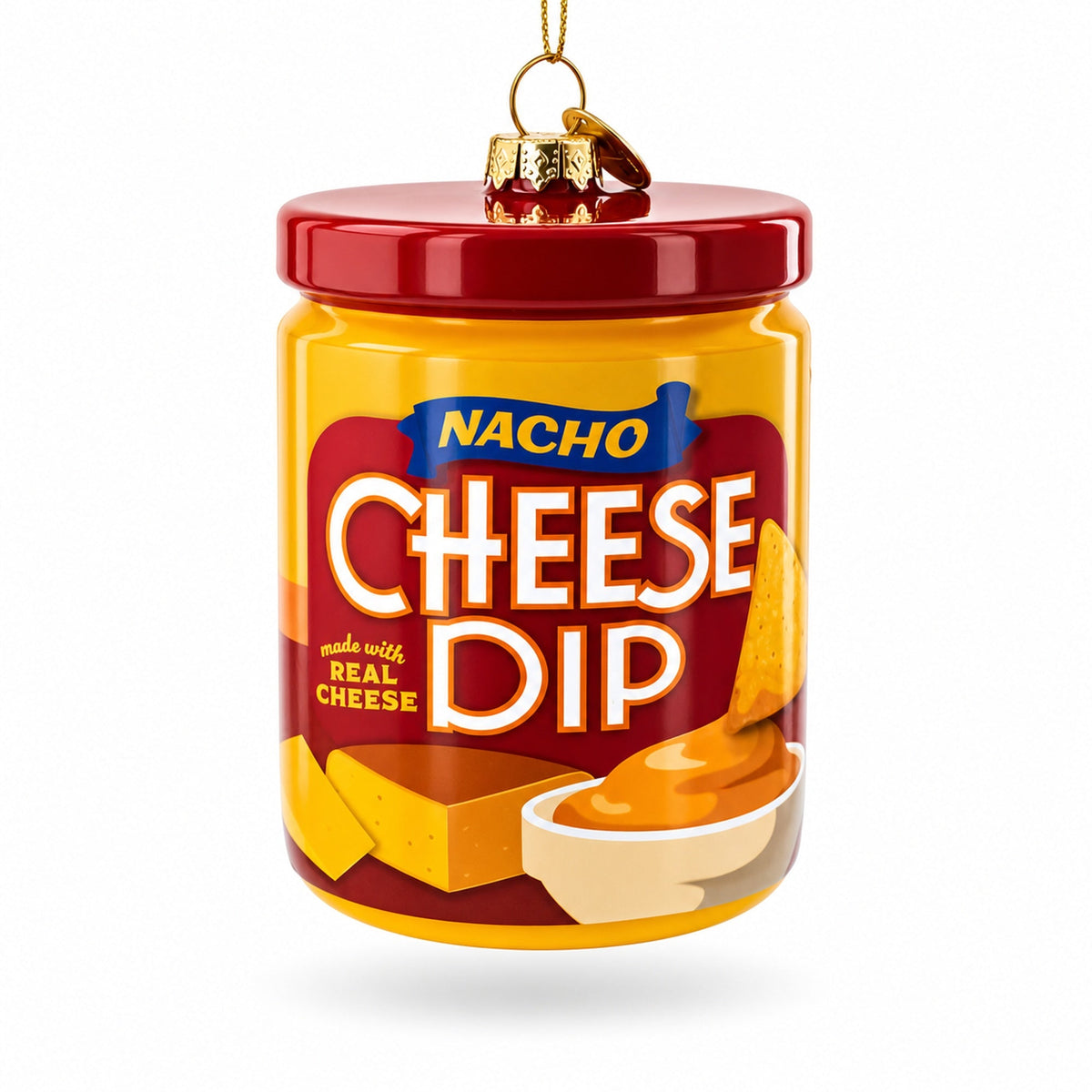 Nacho Cheese Dip Jar Glass Christmas Ornament