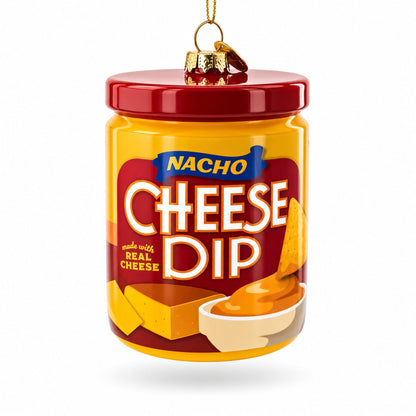 Nacho Cheese Dip Jar Glass Christmas Ornament