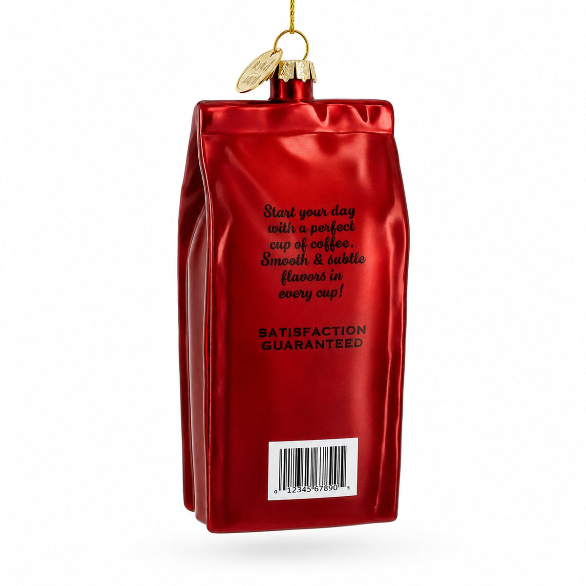 Organic Coffee Bag Glass Christmas Ornament