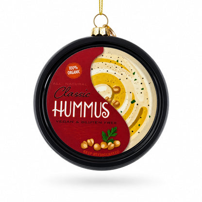 Hummus Glass Christmas Ornament