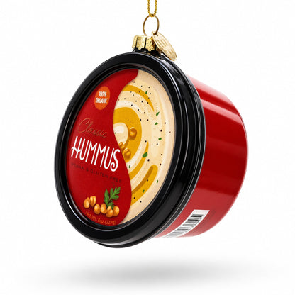 Hummus Glass Christmas Ornament