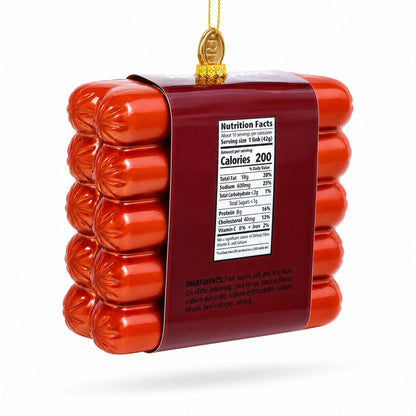 Smoked Bratwurst Box Glass Christmas Ornament