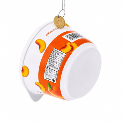 Peach Yogurt Glass Christmas Ornament