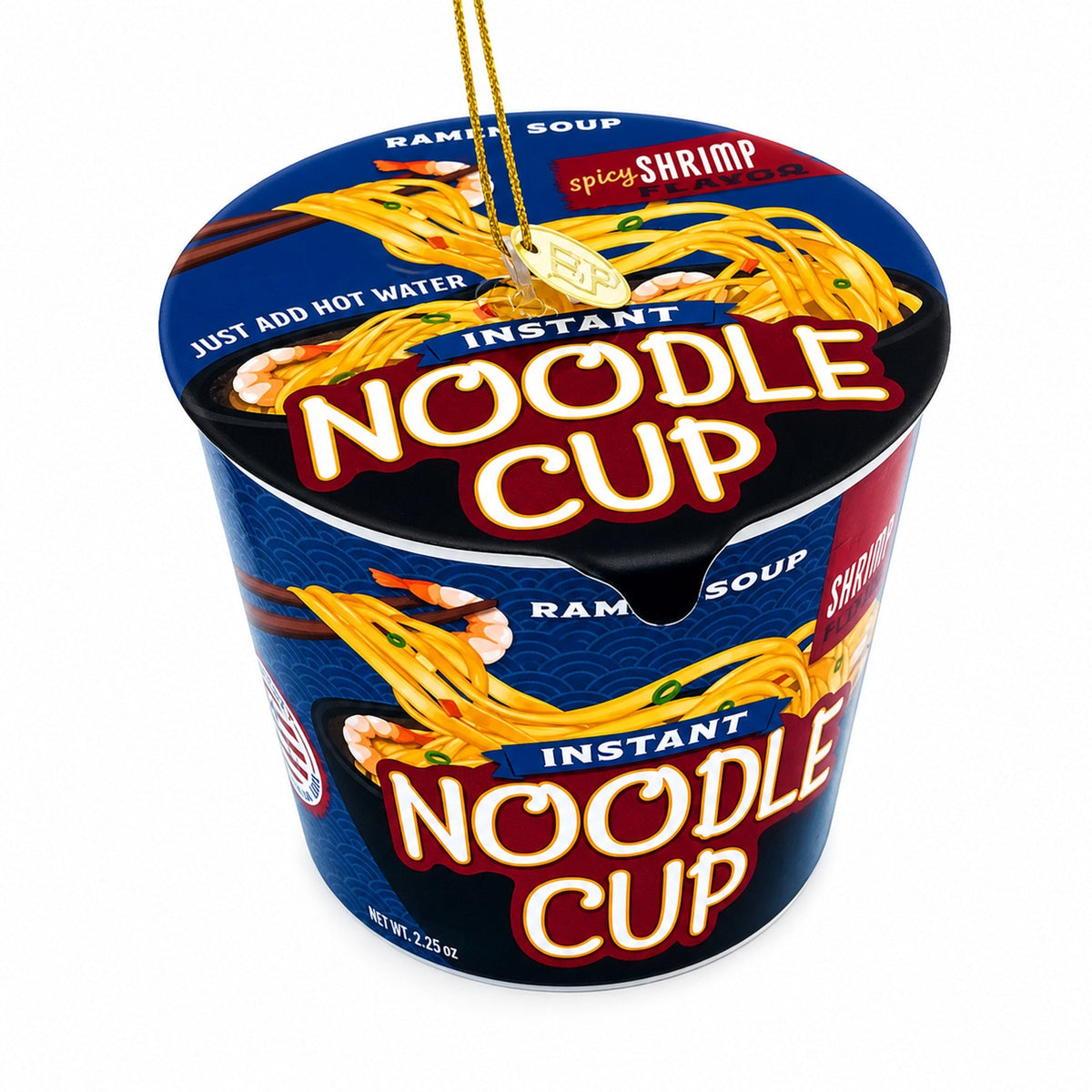 Instant Noodle Ramen Cup Glass Christmas Ornament
