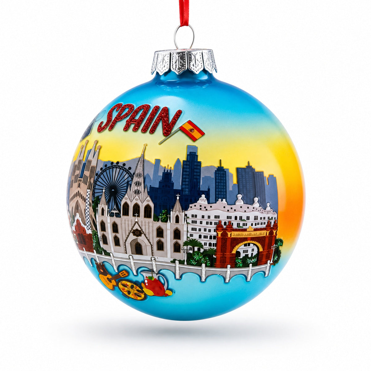 Spain Attraction Glass Ball Christmas Ornament