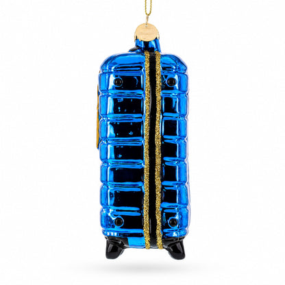 London Landmarks Suitcase Glass Christmas Ornament