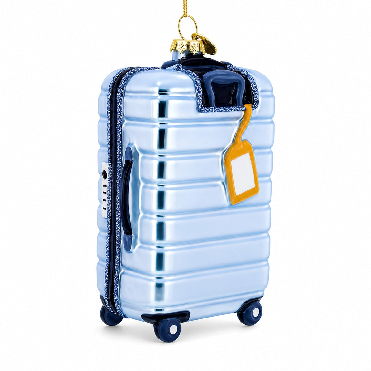 San Francisco Landmarks Suitcase Glass Christmas Ornament