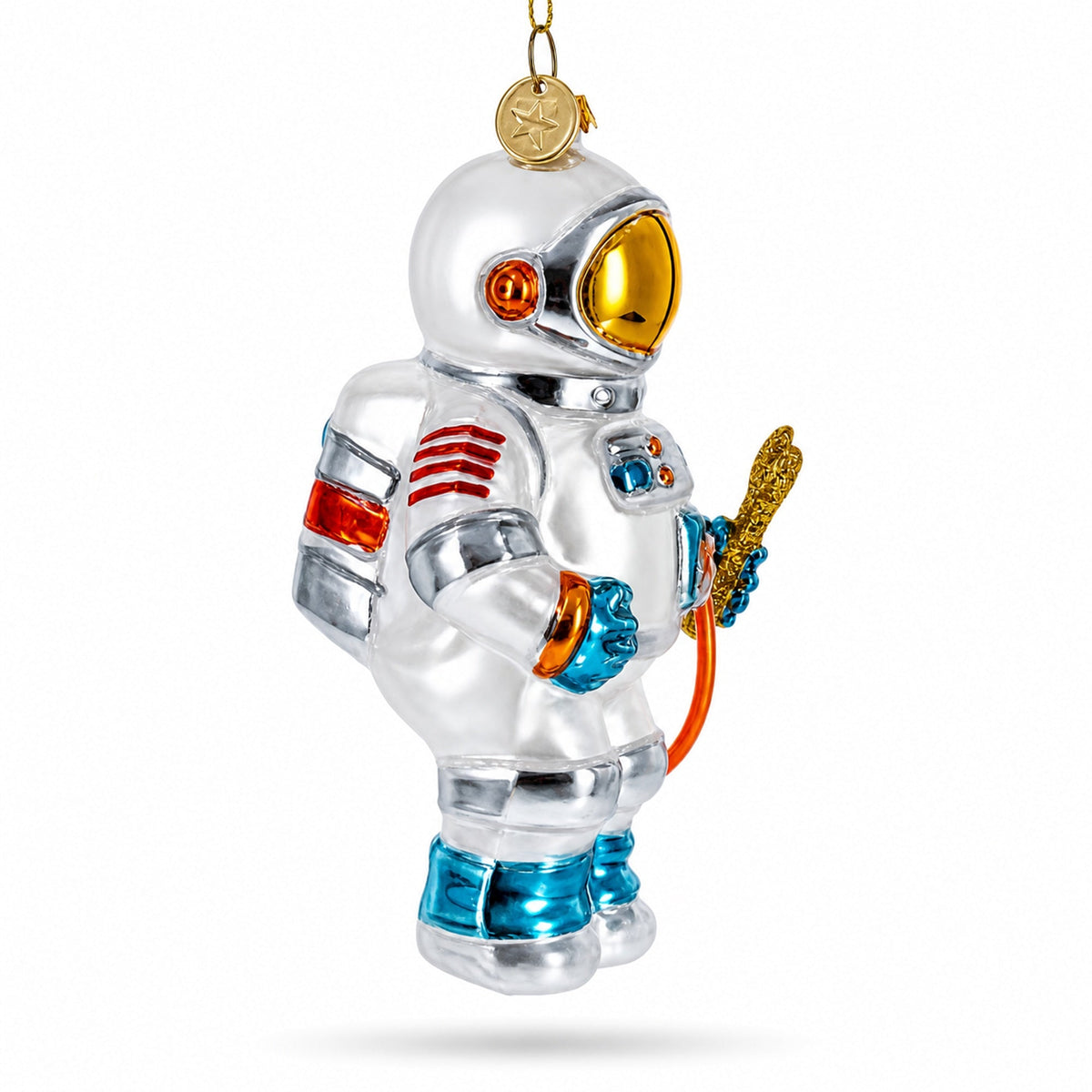Astronaut Engineer with Tool Glass Christmas Ornament